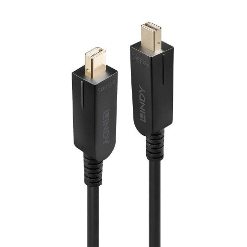 Lindy 10m Fibre Optic Hybrid Mini DisplayPort 1.4 Cable with Detachable DP Connectors
