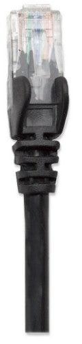 Intellinet Network Patch Cable, Cat5e, 3m, Black, CCA, U/UTP, PVC, RJ45, Gold Plated Contacts, Snagless, Booted, Lifetime Warranty