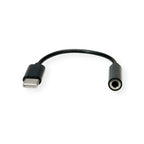 Value 12.99.3214 audio cable 0.13 m 3.5mm USB Black