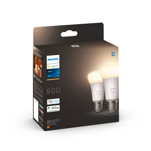 Philips Hue White A60 – E27 smart bulb – 800 (2-pack)