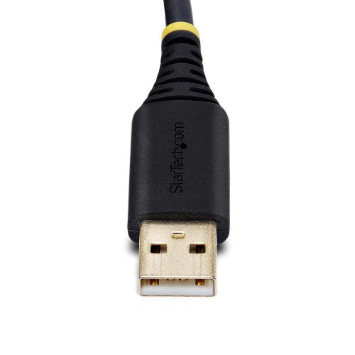StarTech.com 6.6ft (2m) USB to Serial Adapter Cable, COM Retention, Interchangeable Screws/Nuts, USB-A to DB9 RS232, FTDI IC, ESD Protection, Windows/macOS/Linux