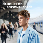 Anker Space A40 Adaptive Active Noise Canceling Wireless Earbuds, 50H Total Playtime, 10H Single Charge Playtime, LDAC Hi-Res Sound, Comfortable Fit, 6 Mics, Wireless Charge, Fast Charge