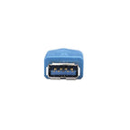 Manhattan USB-A to USB-A Extension Cable, 2m, Male to Female, Blue, 5 Gbps (USB 3.2 Gen1 aka USB 3.0), SuperSpeed USB, Lifetime Warranty, Equivalent to USB3SEXT2MBK (except colour).