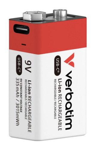 Verbatim 9V USB-C Rechargeable Battery (Pack of 1)