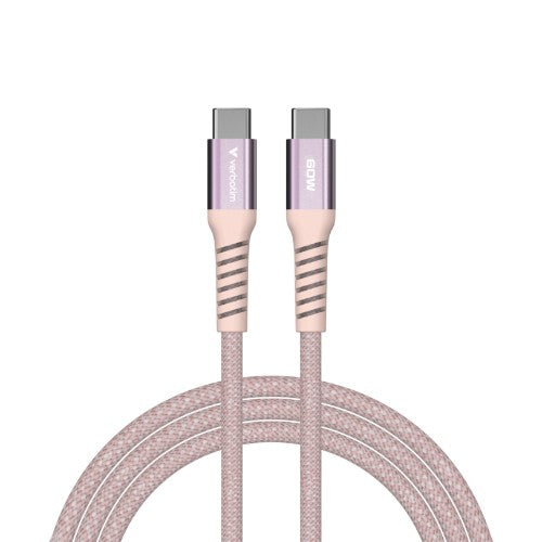 Verbatim Sync & Charge Magnetic Cable - 60W USB-C to USB-C 120 cm Pink