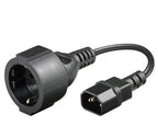 Microconnect PE130075 power cable Black 0.23 m C14 coupler Schuko