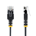 StarTech.com 2m Black Ultra Slim Cat6A Ethernet Cable, UTP, Pure Bare Copper Wire, 34AWG Slim RJ45 Network Patch Cord, Individually Tested