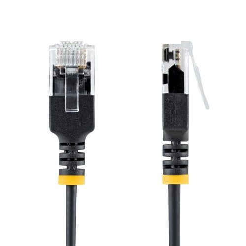 StarTech.com 3m Black Ultra Slim Cat6A Ethernet Cable, UTP, Pure Bare Copper Wire, 34AWG Slim RJ45 Network Patch Cord, Individually Tested