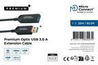 Microconnect MC-USB3.0AAF25AOP USB cable USB 3.2 Gen 2 (3.1 Gen 2) 25 m USB A Black