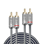 Lindy 5m Dual Phono Audio Cable, Cromo Line