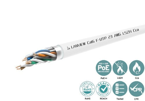 Lanview LVN122160 networking cable White 305 m Cat6 U/UTP (UTP) Round