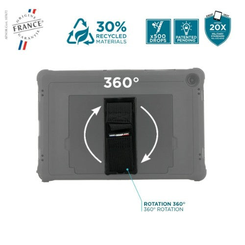 Mobilis 067012 PROTECH - Case + 360° rotating handstrap + kickstand for Galaxy Tab A9+ 11''
