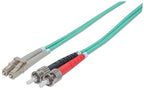 Intellinet Fiber Optic Patch Cable, OM3, ST/LC, 1m, Aqua, Duplex, Multimode, 50/125 µm, LSZH, Fibre, Lifetime Warranty