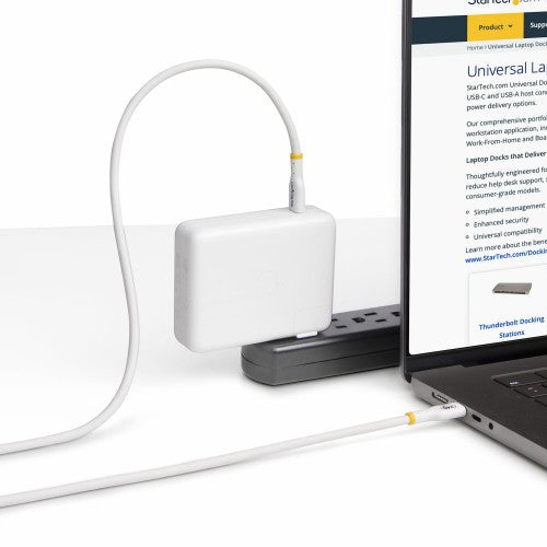 StarTech.com 3.3ft (1m) USB-C Charging Cable, Charge & Sync, 240W (5A) PD EPR, USB 2.0 Laptop Charger Cable, USB-IF Certified, TPE Jacket - White USB C Charging Cord