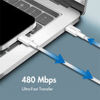 LogiLink USB 2.0 Type-C cable, C/M to C/M, nylon jacket, 60W, white, 0.5 m