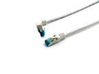 Equip Cat.6A S/FTP Patch Cable, Angled to Straight plug, 1.0m, White