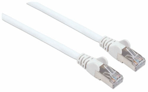 Intellinet Network Patch Cable, Cat7 Cable/Cat6A Plugs, 0.5m, White, Copper, S/FTP, LSOH / LSZH, PVC, RJ45, Gold Plated Contacts, Snagless, Booted, Lifetime Warranty