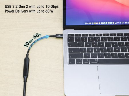 Manhattan USB-C to USB-C Cable, 5m, Active, Male to Male, Black, 10 Gbps (USB 3.2 Gen2 aka USB 3.1), 3A (fast charging), SuperSpeed+ USB, Lifetime Warranty