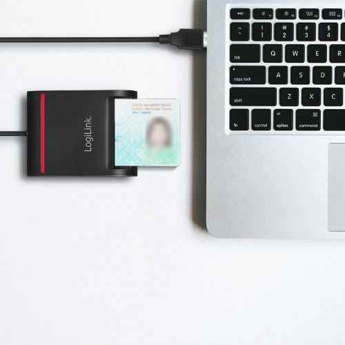 LogiLink CR0047 smart card reader Indoor USB 2.0 Black
