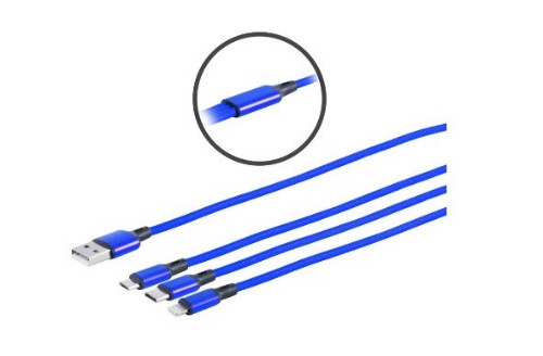 Microconnect MC-USBA-3WAY USB cable 1.2 m Blue