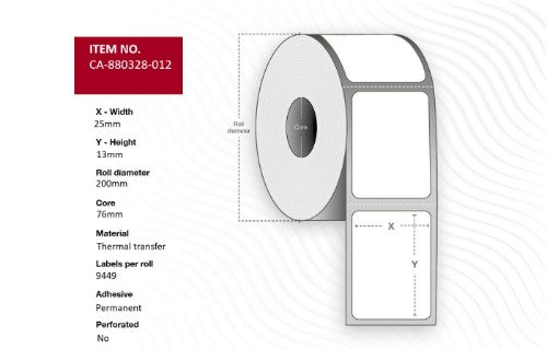Capture CA-880328-012 printer label White