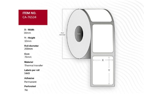 Capture CA-76534 printer label White