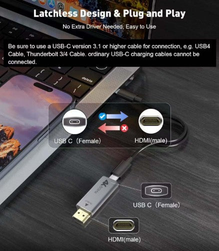Microconnect HDMIUSB3.2A video cable adapter HDMI Type A (Standard) Black, Silver