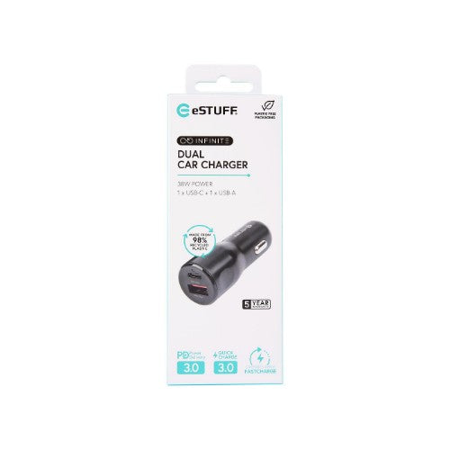 eSTUFF ES631031 mobile device charger Mobile phone Black Cigar lighter Fast charging Auto