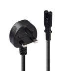 Lindy 2m UK 3 Pin Plug To IEC C7 Mains Power Cable, Black