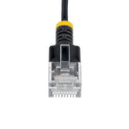 StarTech.com 2m Black Ultra Slim Cat6A Ethernet Cable, UTP, Pure Bare Copper Wire, 34AWG Slim RJ45 Network Patch Cord, Individually Tested