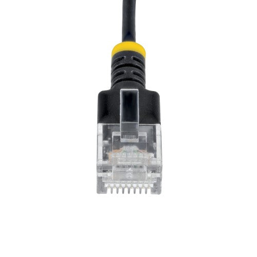 StarTech.com 3m Black Ultra Slim Cat6A Ethernet Cable, UTP, Pure Bare Copper Wire, 34AWG Slim RJ45 Network Patch Cord, Individually Tested