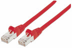 Intellinet Network Patch Cable, Cat7 Cable/Cat6A Plugs, 2m, Red, Copper, S/FTP, LSOH / LSZH, PVC, RJ45, Gold Plated Contacts, Snagless, Booted, Lifetime Warranty