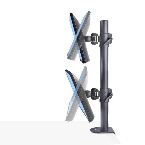 StarTech.com Desk Mount For 2x Vertically Stacked Monitors, Dual 49", Total 70lb (32kg), C-Clamp, Quick-Release VESA System, Widescreen 16:9/Ultrawide 32:9, TAA