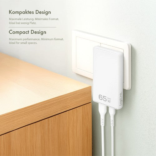 LogiLink PA0368 mobile device charger Universal White AC Fast charging Indoor