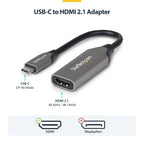 StarTech.com USB-C to HDMI Adapter, 8K 60Hz / 4K 120Hz, Thunderbolt / USB4 Compatible, USB C to HDMI 2.1 Converter, HDR10+, 7.9in (20cm) Cable