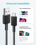 Anker 322 USB cable 1.8 m USB A USB C 0.48 Gbit/s Black