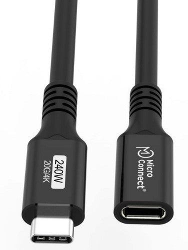 Microconnect USB3.2CC1.5EX USB cable USB 3.2 Gen 2x2 1.5 m USB C 20 Gbit/s 240 W Black