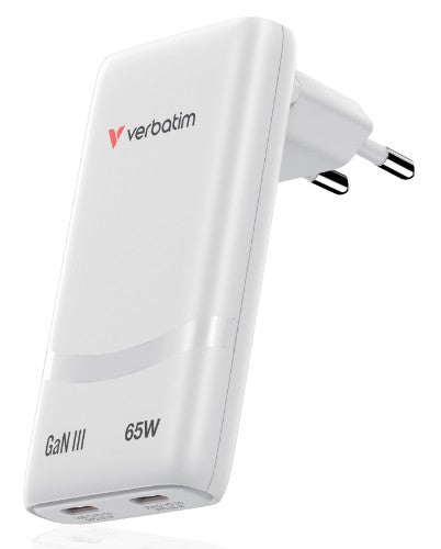 Verbatim Fold 'n' Go GaN Charger 65W EU plug White