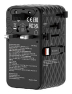 Verbatim Charge 'n' Travel 70W 2C retractable Universal Travel Adapter Black