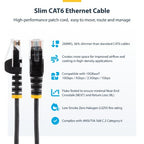 StarTech.com 1.5m Orange Slim CAT6 Ethernet Cable, Snagless, 100W PoE, UTP, LSZH, 28AWG Pure Bare Copper Wire, Slim RJ45 Network Patch Cord w/Strain Reliefs, Individually Tested
