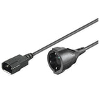Microconnect PE130100 power cable Black 1 m C14 coupler Power plug type F