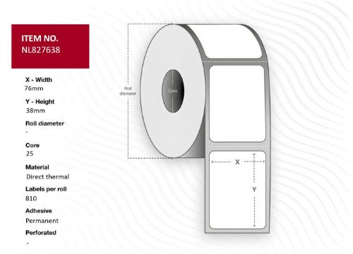 Capture NL827638 printer label White