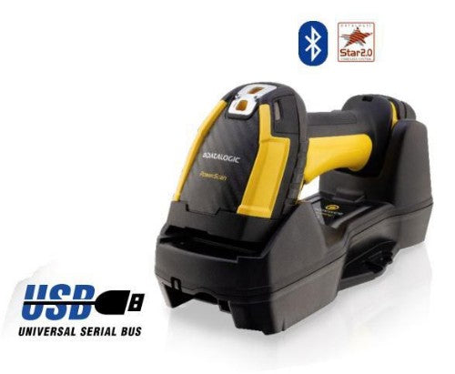 Datalogic PBT9600-SRRBK12EU barcode reader Handheld bar code reader 1D/2D Black, Yellow