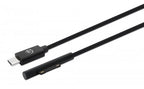 Manhattan USB-C to Microsoft Surface Charging Cable, 1.8m, Male to Male. 15V/3A, Black, Charge only - no data transmission, Lifetime Warranty