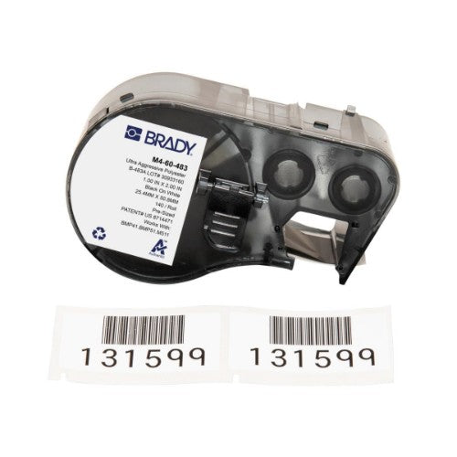 Brady M4-60-483 printer label Black, White Self-adhesive printer label