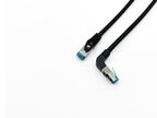 Equip Cat.6A S/FTP Patch Cable, Angled to Straight plug, 0.5m, Black