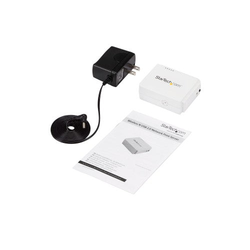 StarTech.com 1 Port USB Wireless N Network Print Server with 10/100 Mbps Ethernet Port - 802.11 b/g/n - TAA