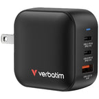 Verbatim Mini GaN Charger 70W 3 Port US plug with EU and UK adaptors