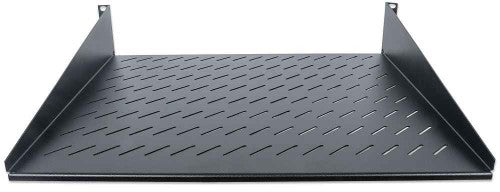Intellinet 19" Cantilever Shelf, 2U, 2-Point Front Mount, 400mm Depth, Vented, Max 25kg, Black, Three Year Warranty