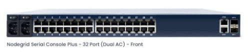 ZPE Nodegrid Serial Console Plus Nodegrid Serial Plus - Core Edition. 32-port Cisco Rolled, 2-Core CPU, 4GB DDR4, 16GB SSD, 2 SFP, 2 GbE, 2 USB 3.0, 5G LTE (CAT20). Dual AC Power, cord included. Order -cloud and app subscription. Includes Standard 2 year